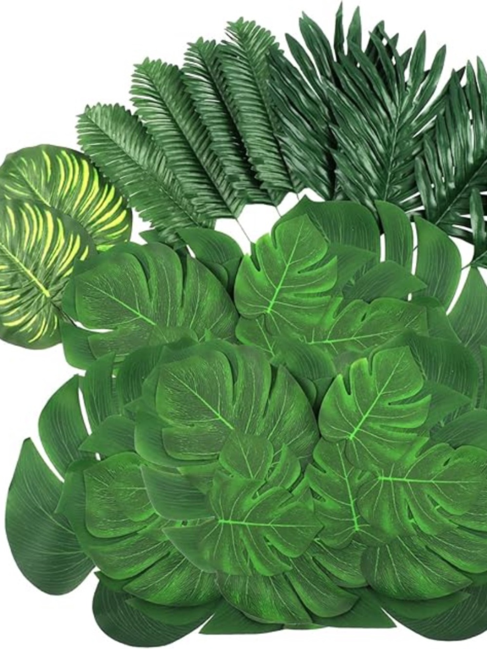 78 Piece Set Artificial Tropical Monstera Palm Leaves